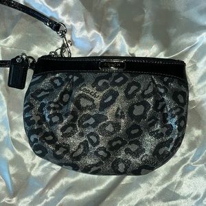 Coach leopard wristlet excellent condition